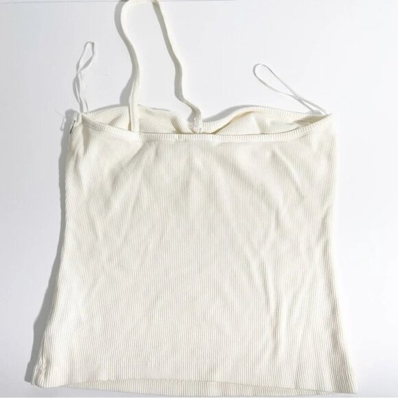 New AGOLDE Lola Gathered Front Tank in Ivory Paste Size L - Picture 5 of 6